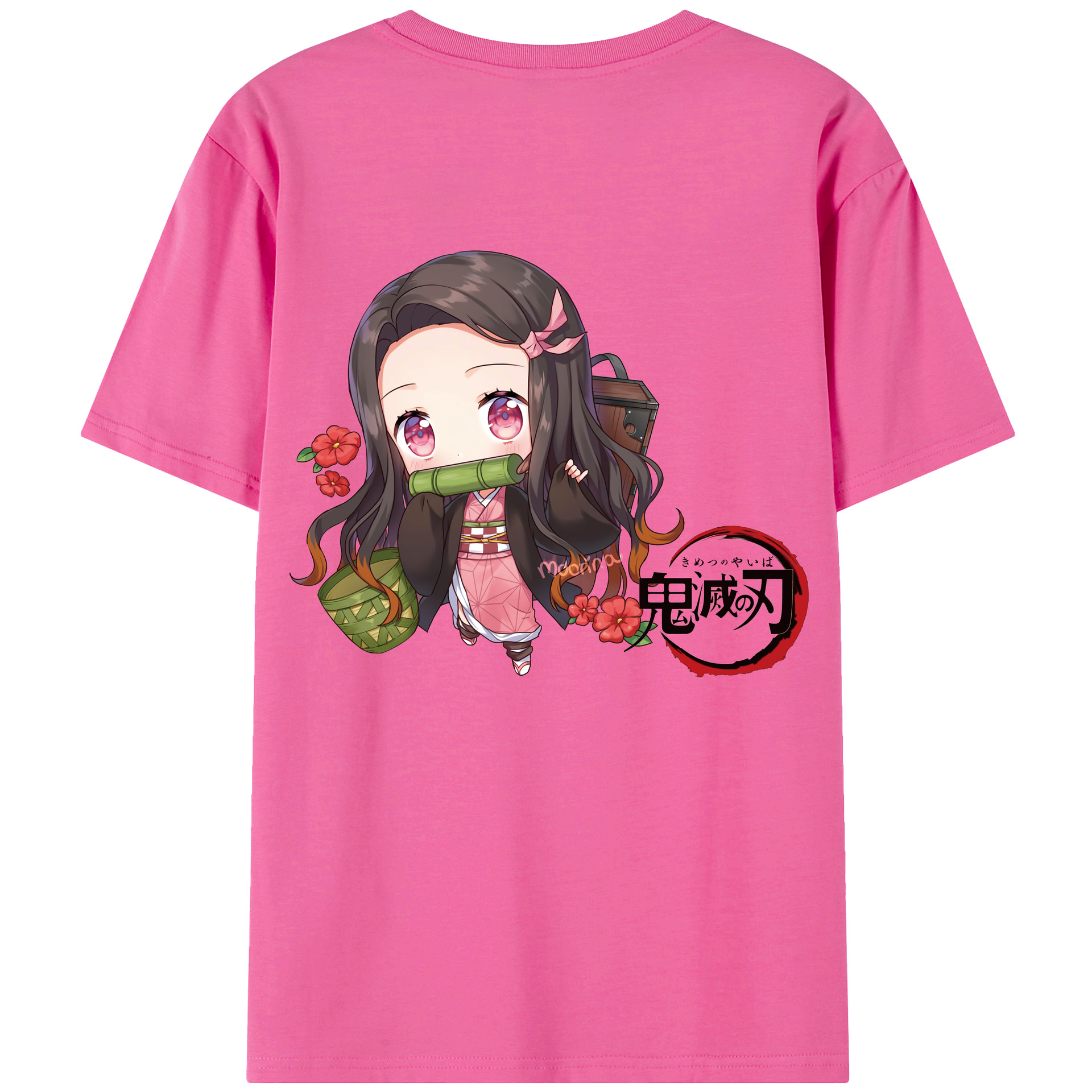 （画像用） 鬼滅の刃（きめつのやいば）竈門 禰󠄀豆子／かまど ねずこ Kamado Nezuko レディース半袖Tシャツ(バックプリント)